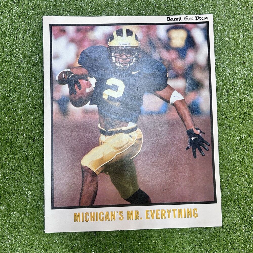 1997 Charles Woodson Detroit Free Press Insert 10x 13 Card Photo
